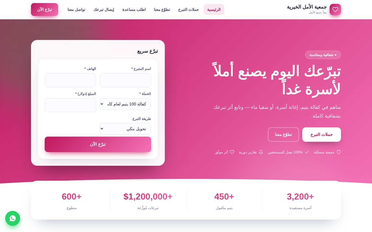 جمعية خيرية وحملات تبرع